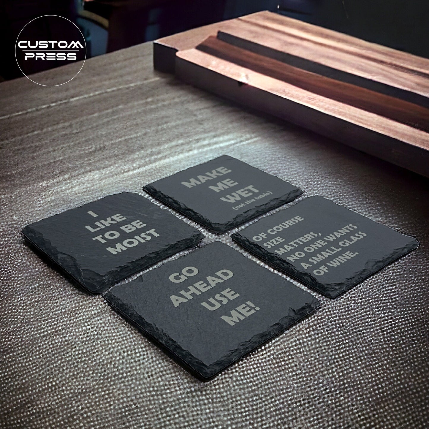 Funny Adult Engraved Slate Coasters