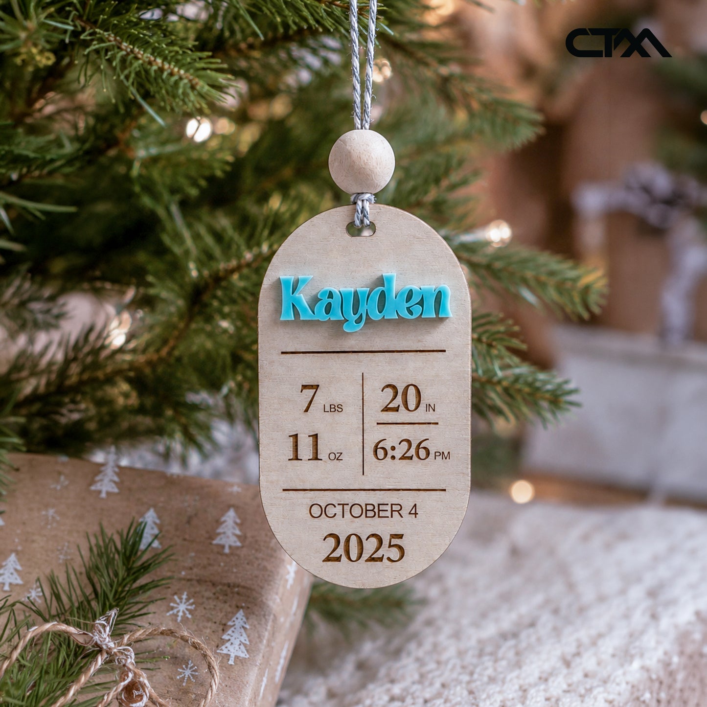 Personalized Baby Birth Ornament – Baby’s First Christmas Keepsake