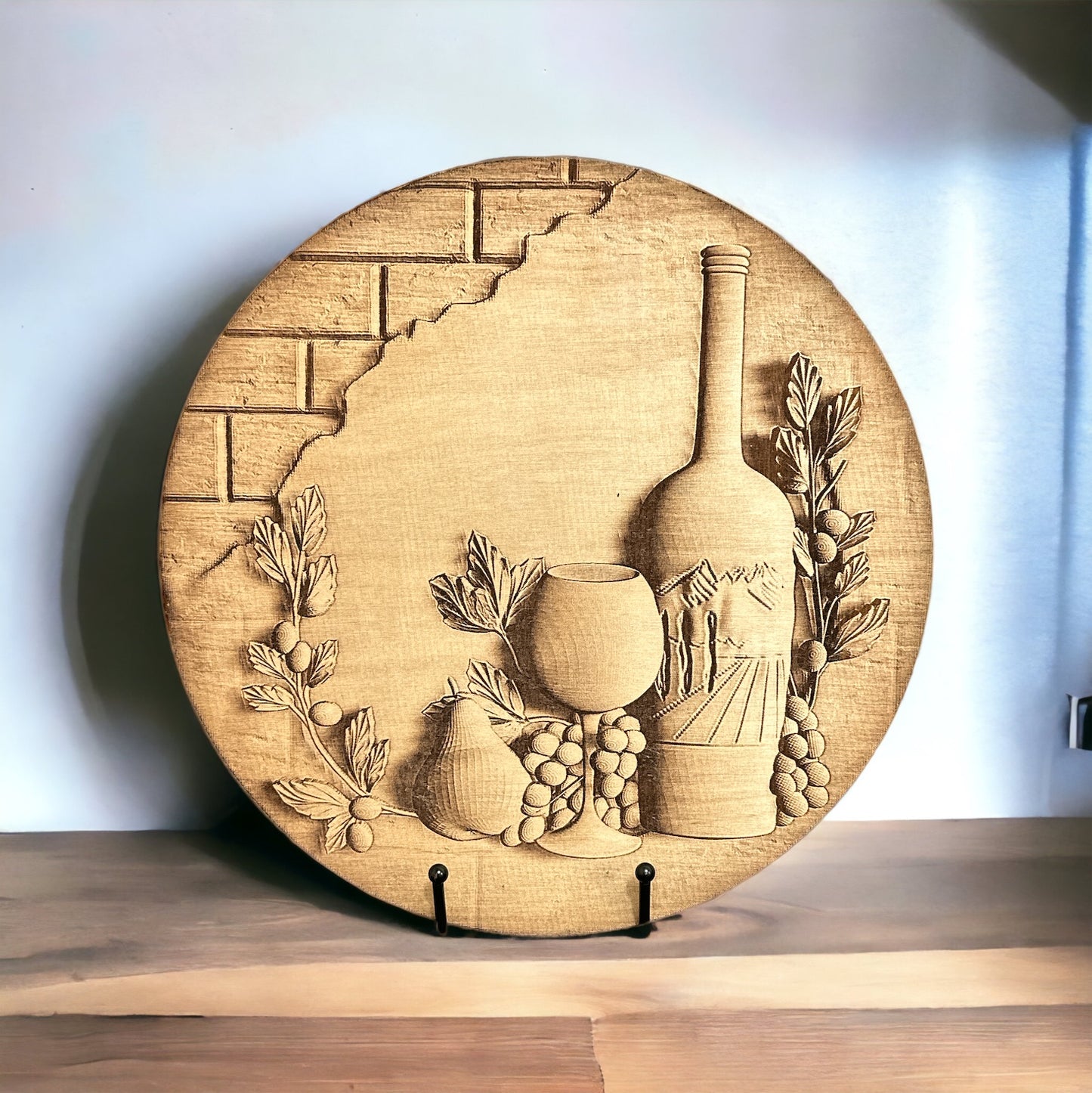 Wine Wooden Decor 3D Illusion