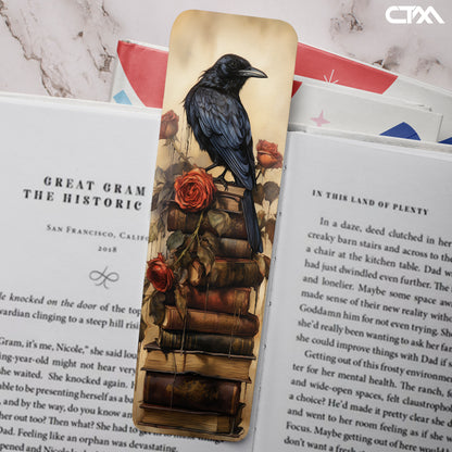 Crow And Roses Bookmark