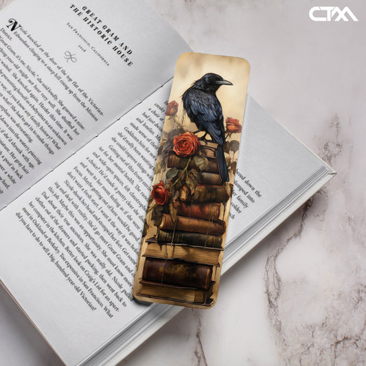 Crow And Roses Bookmark