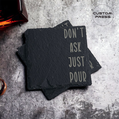 Just Pour Engraved Slate Coasters