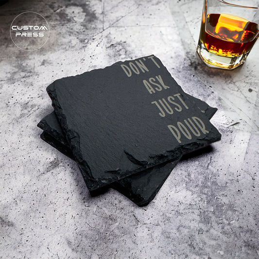 Just Pour Engraved Slate Coasters