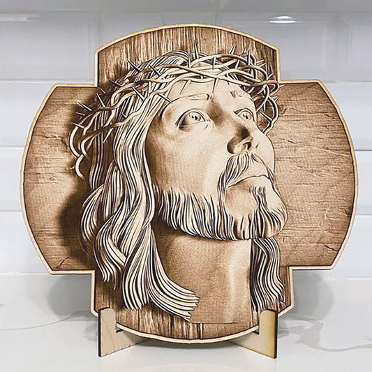 Jesus Wooden Decor 3D Illusion