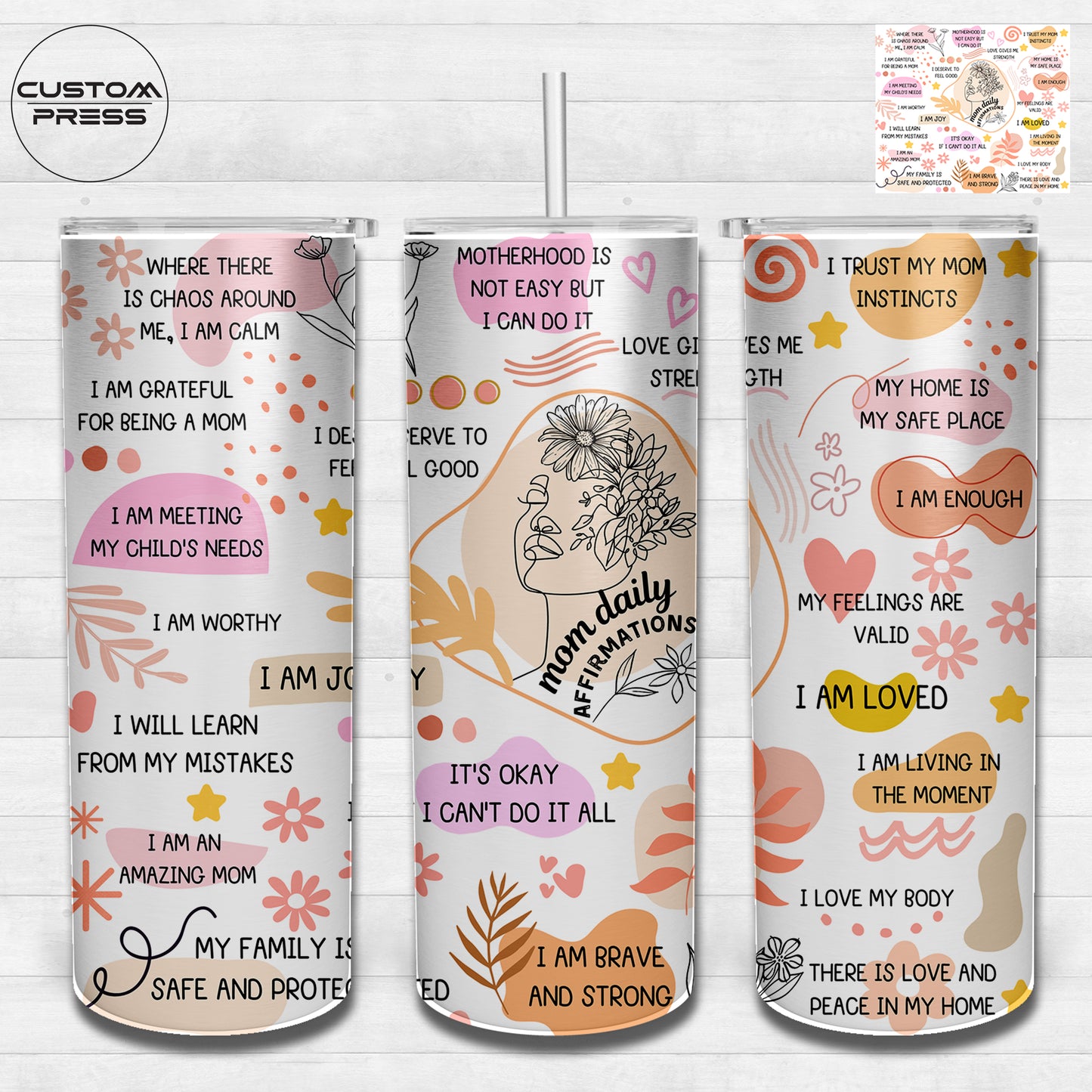 Mom Daily Affirmation Tumbler