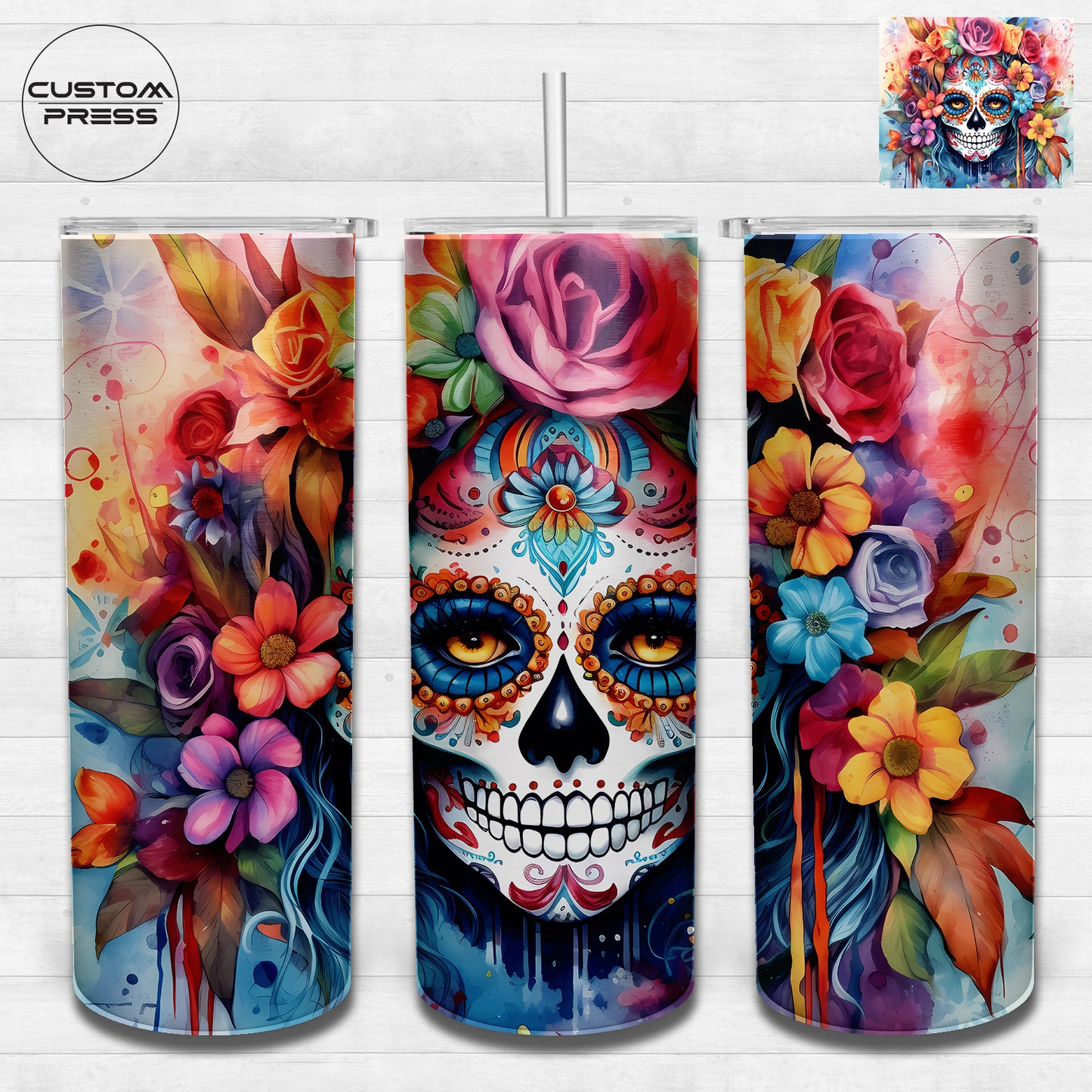 Sugar Skull Tumbler