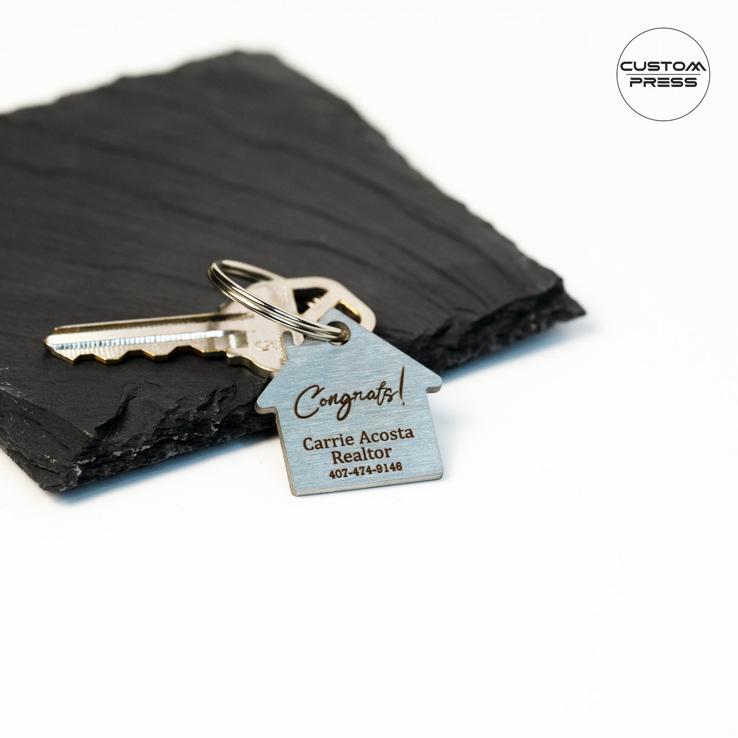 Home Shape Realtor Keychain