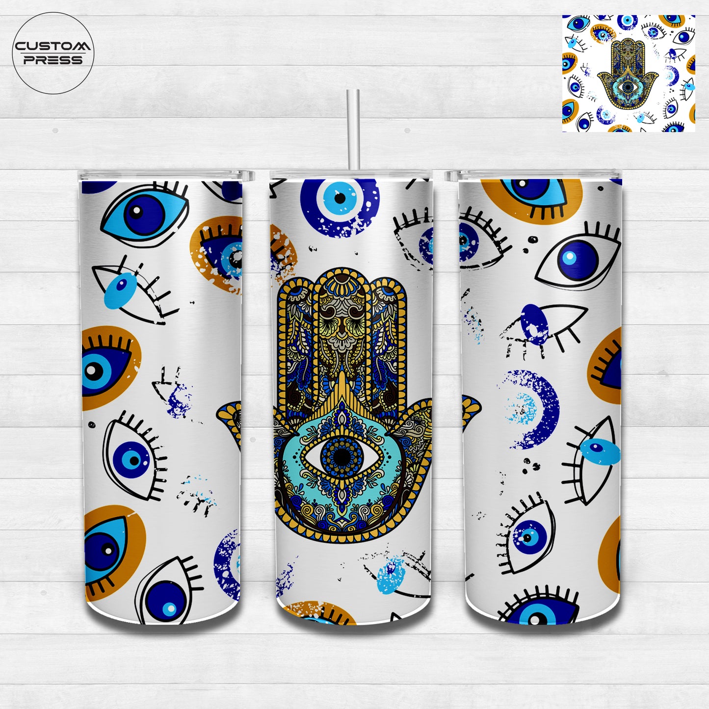 Hamsa Evil Eye Tumbler