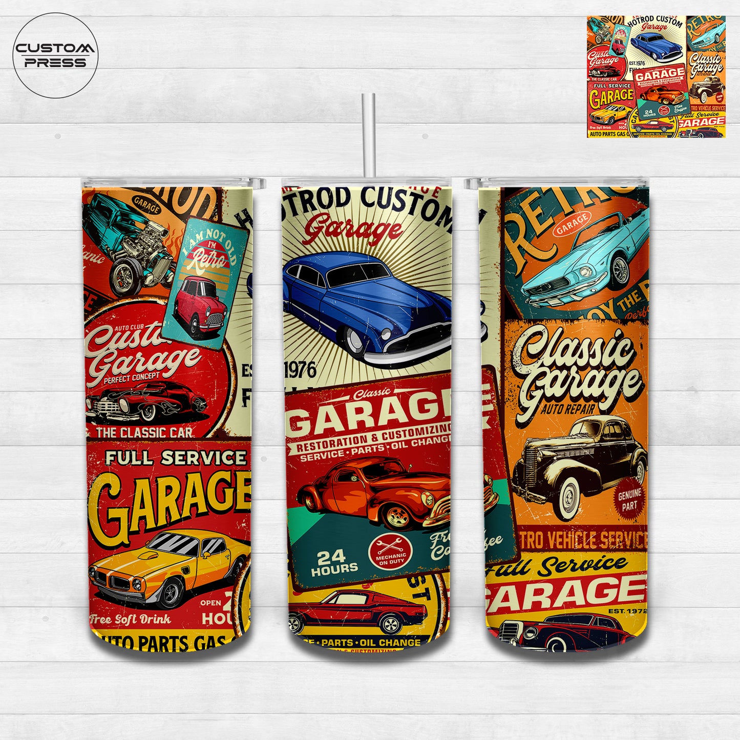 Muscle Car Garage Tumbler