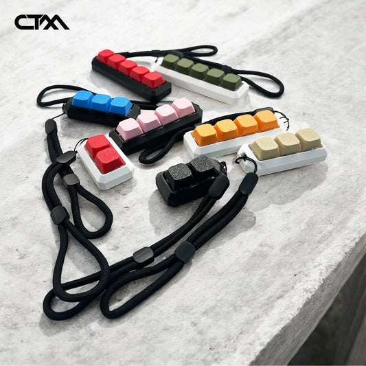 Handmade 3D printed mechanical clicker keychain with wrist lanyard