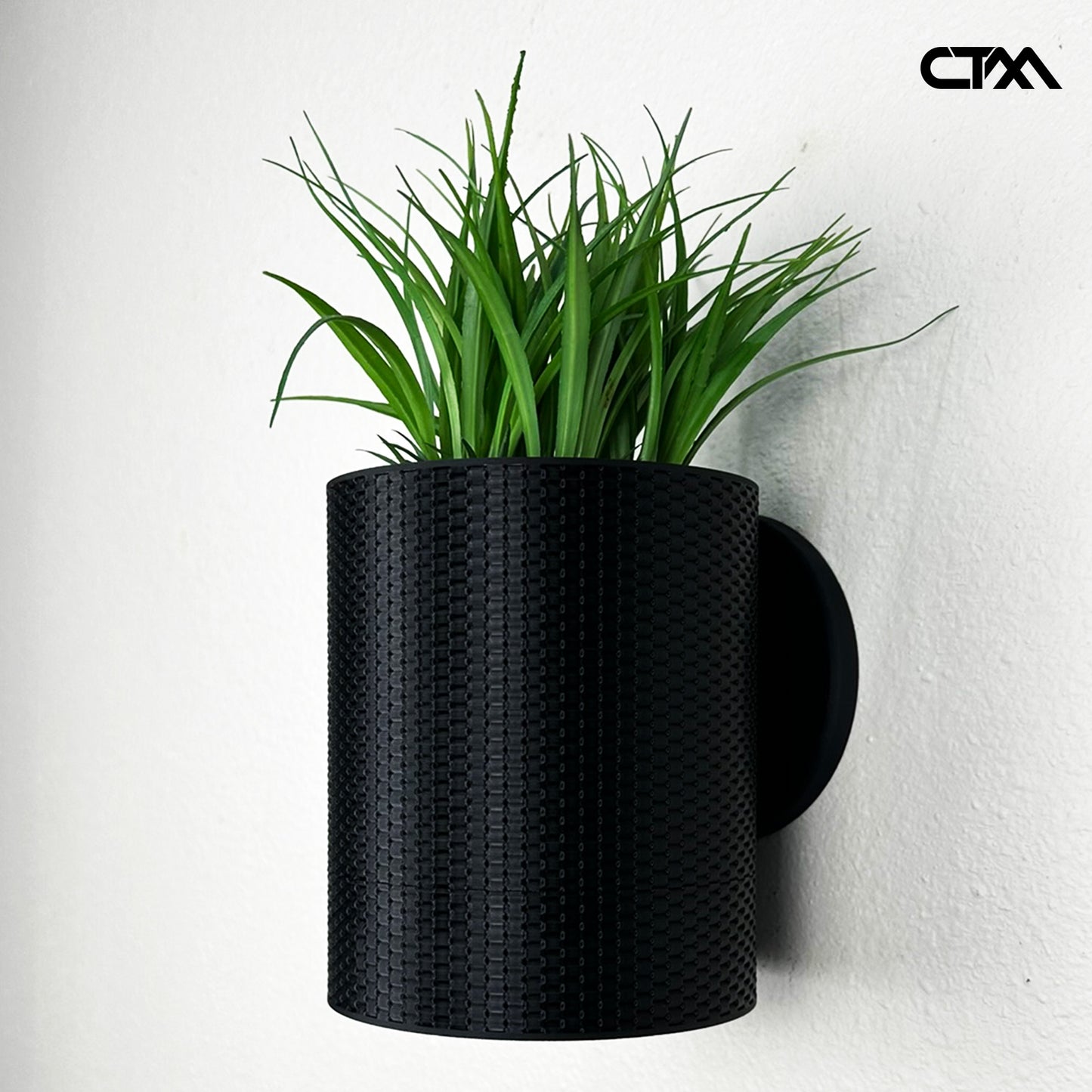 Wall Planter with Hidden Drip Tray - Weave Design Planter