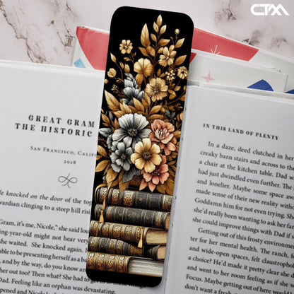 Black Books And Flowers Bookmark