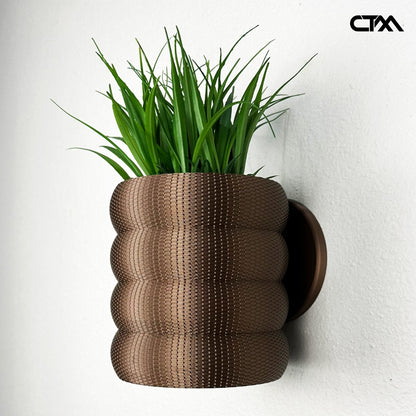 Wall Planter with Hidden Drip Tray - Weave Design Planter