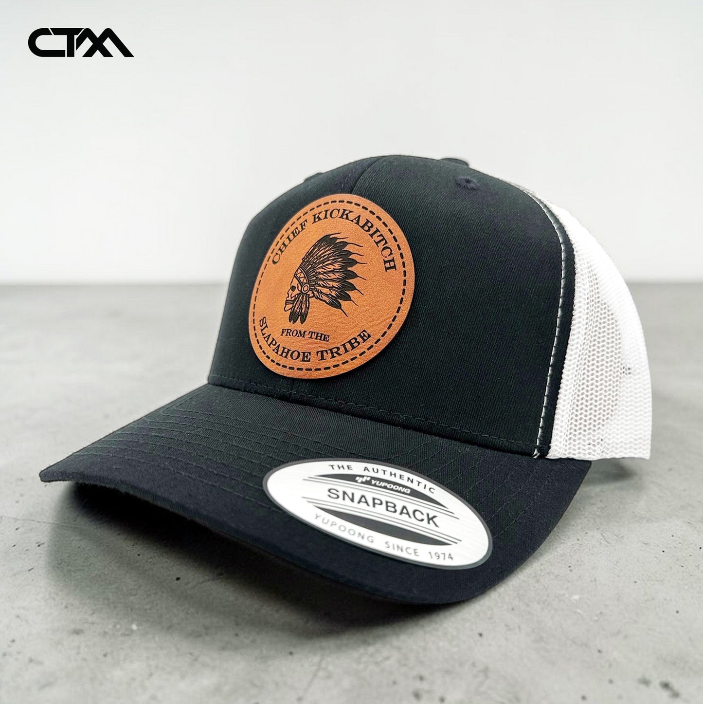 Chief Kickabitch Leather Patch Trucker Hat