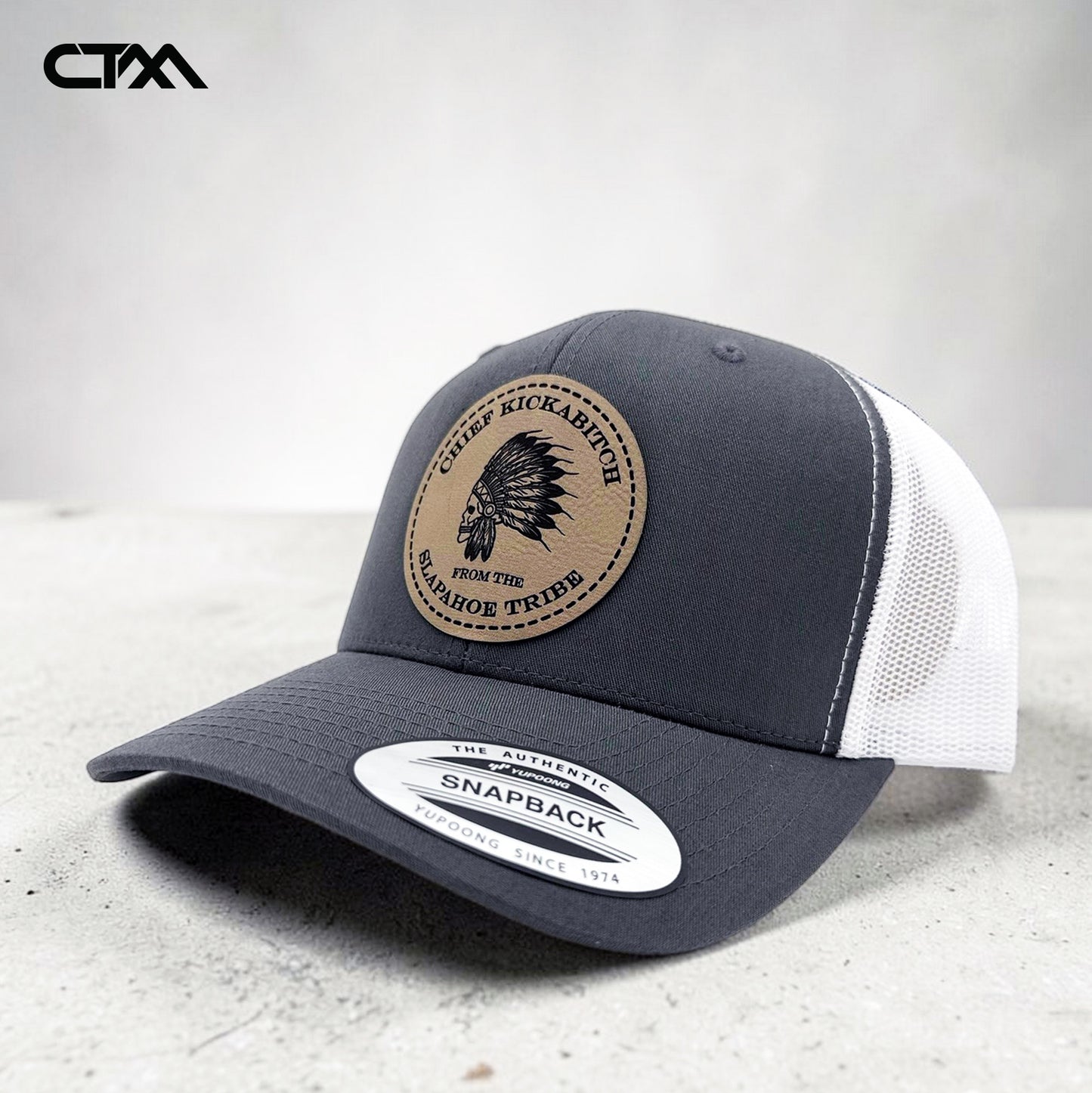 Chief Kickabitch Leather Patch Trucker Hat