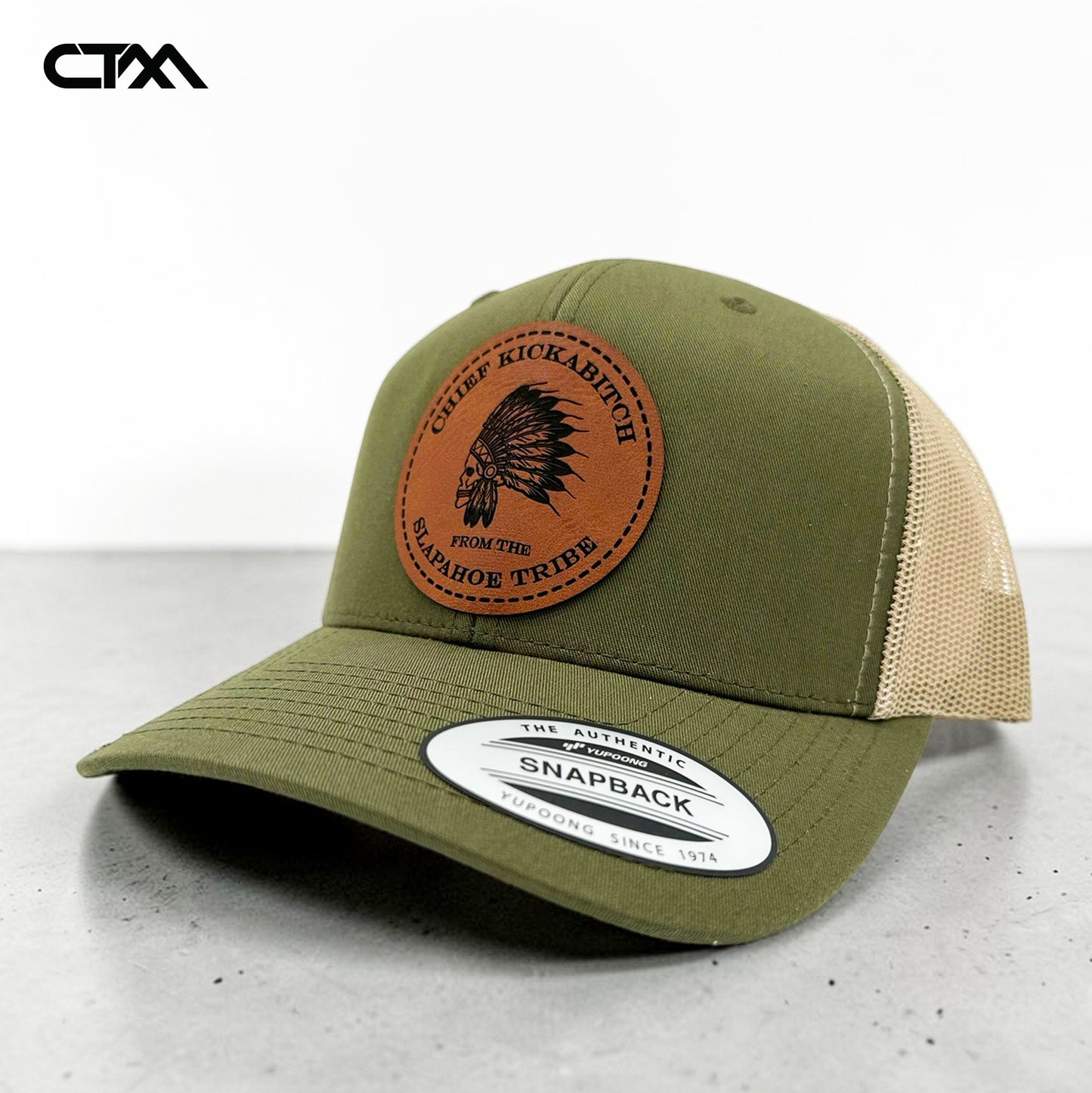 Chief Kickabitch Leather Patch Trucker Hat