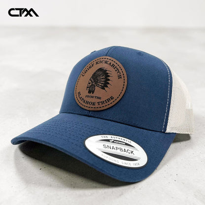 Chief Kickabitch Leather Patch Trucker Hat