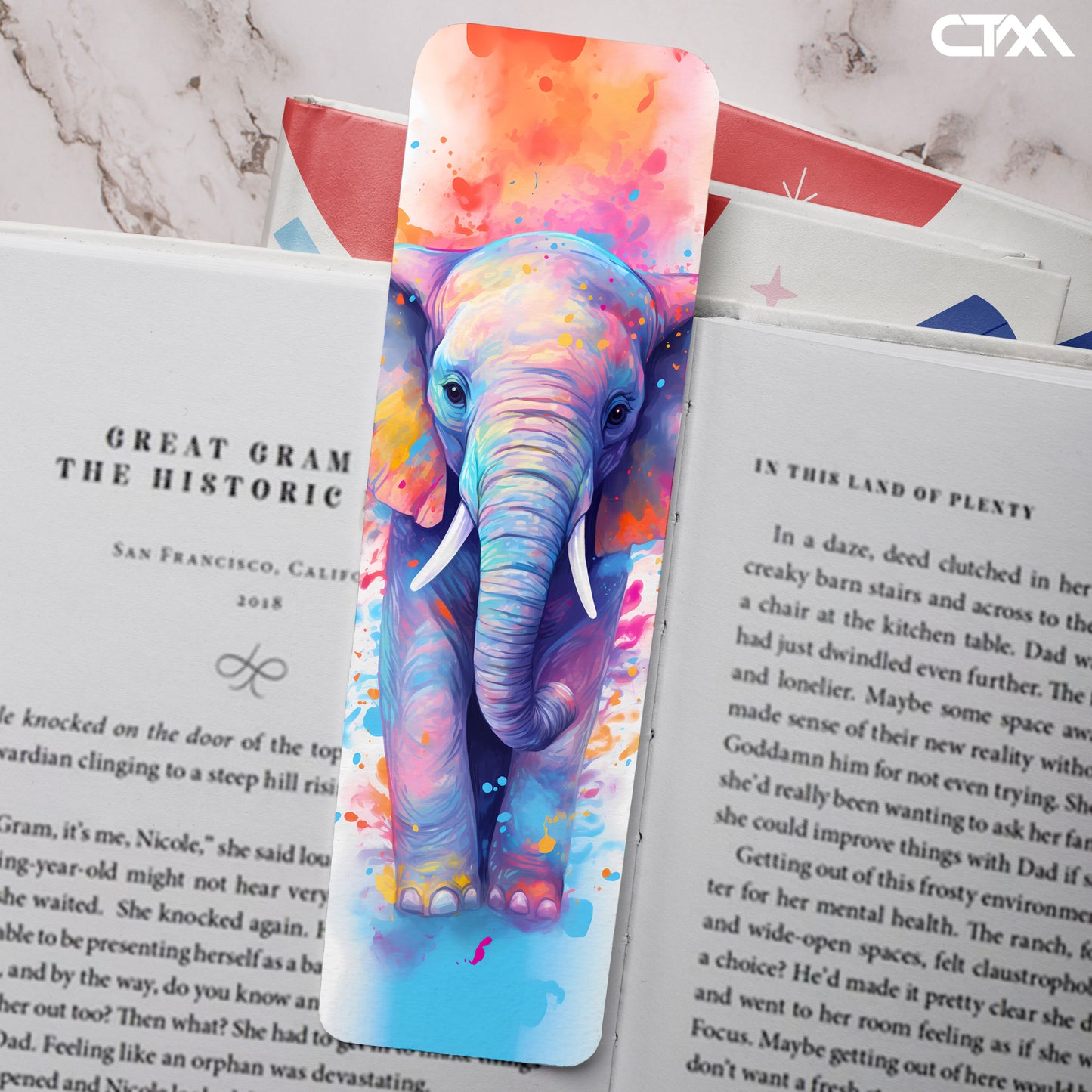 Colorful Elephant Bookmark