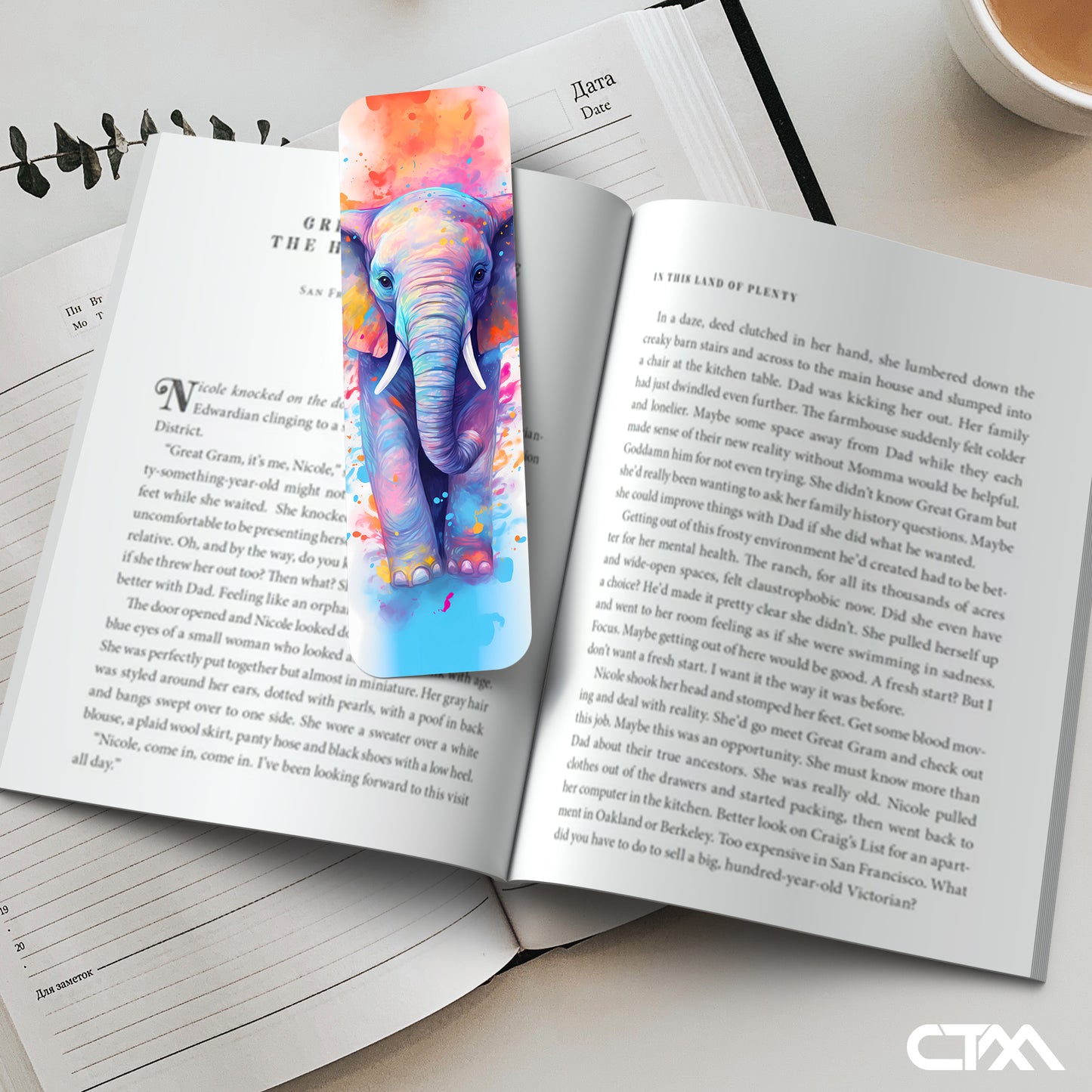 Colorful Elephant Bookmark