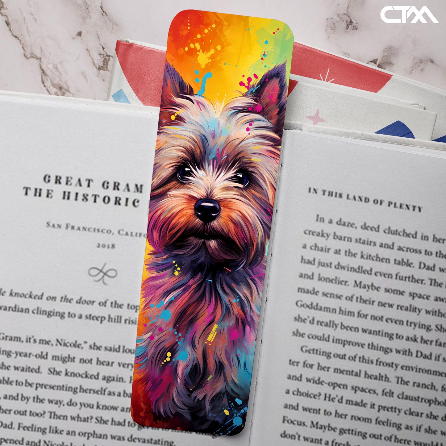 Colorful Yorkie Bookmark