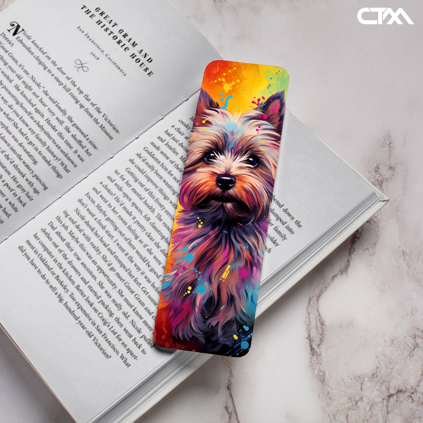 Colorful Yorkie Bookmark