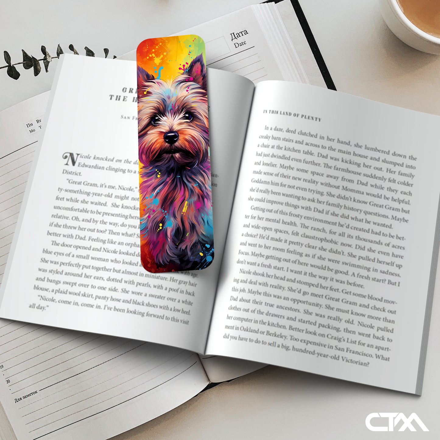 Colorful Yorkie Bookmark