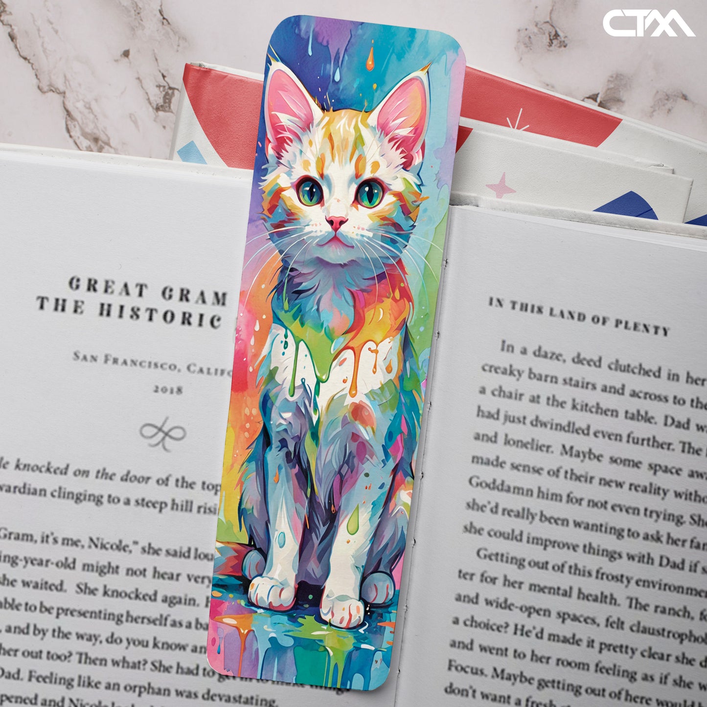 Colorful Cat Bookmark