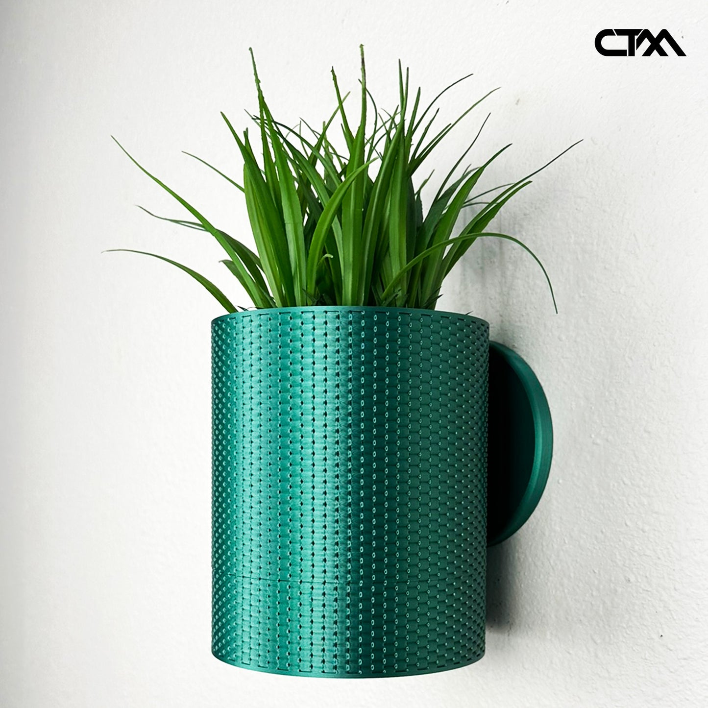 Wall Planter with Hidden Drip Tray - Weave Design Planter