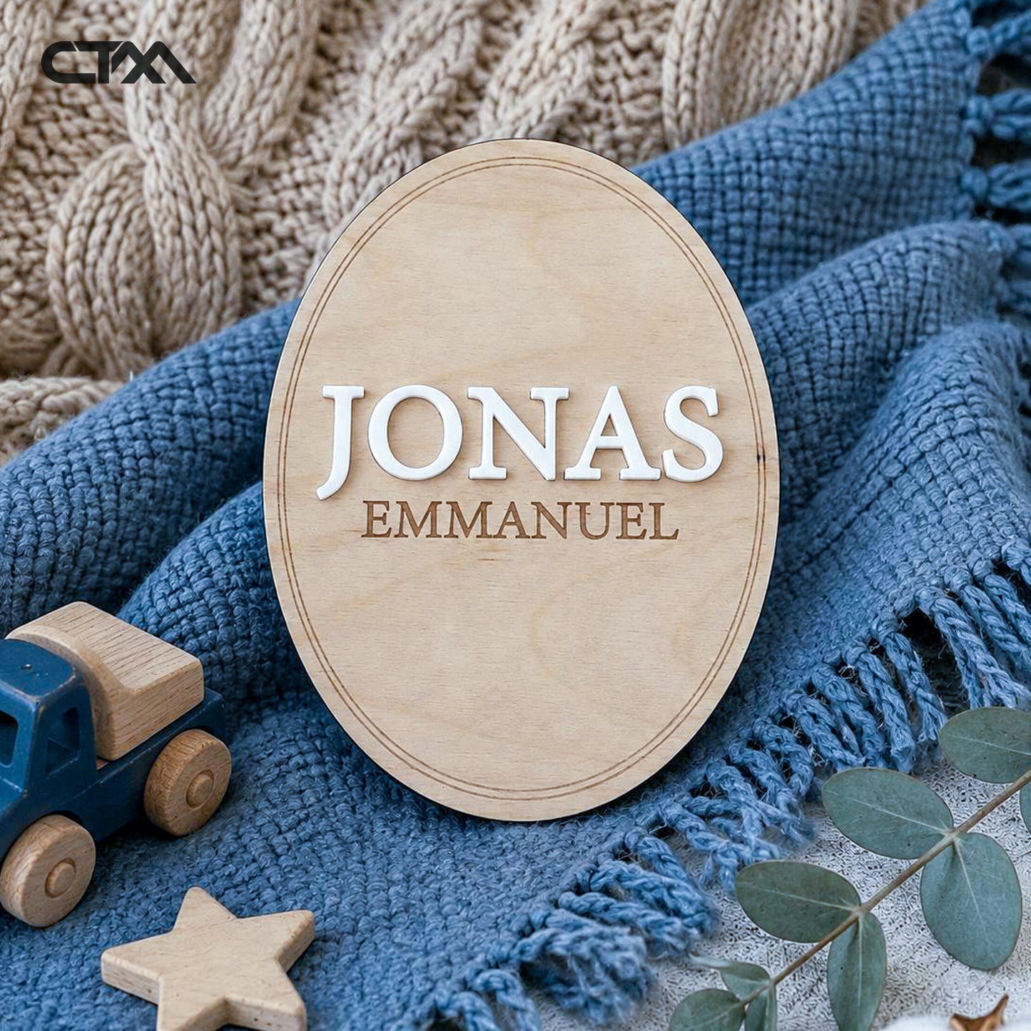 Personalized Baby Name Sign – Wooden Nursery Name Plaque