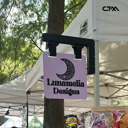 Custom Layered Acrylic Vendor Tent Sign with Magnetic Base