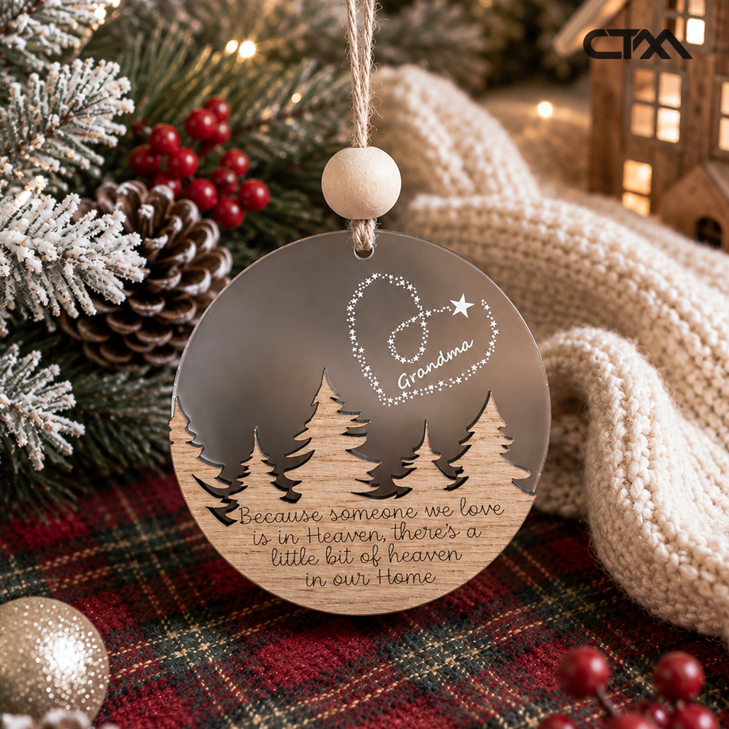 Personalized Memorial Christmas Ornament – In Loving Memory Keepsake