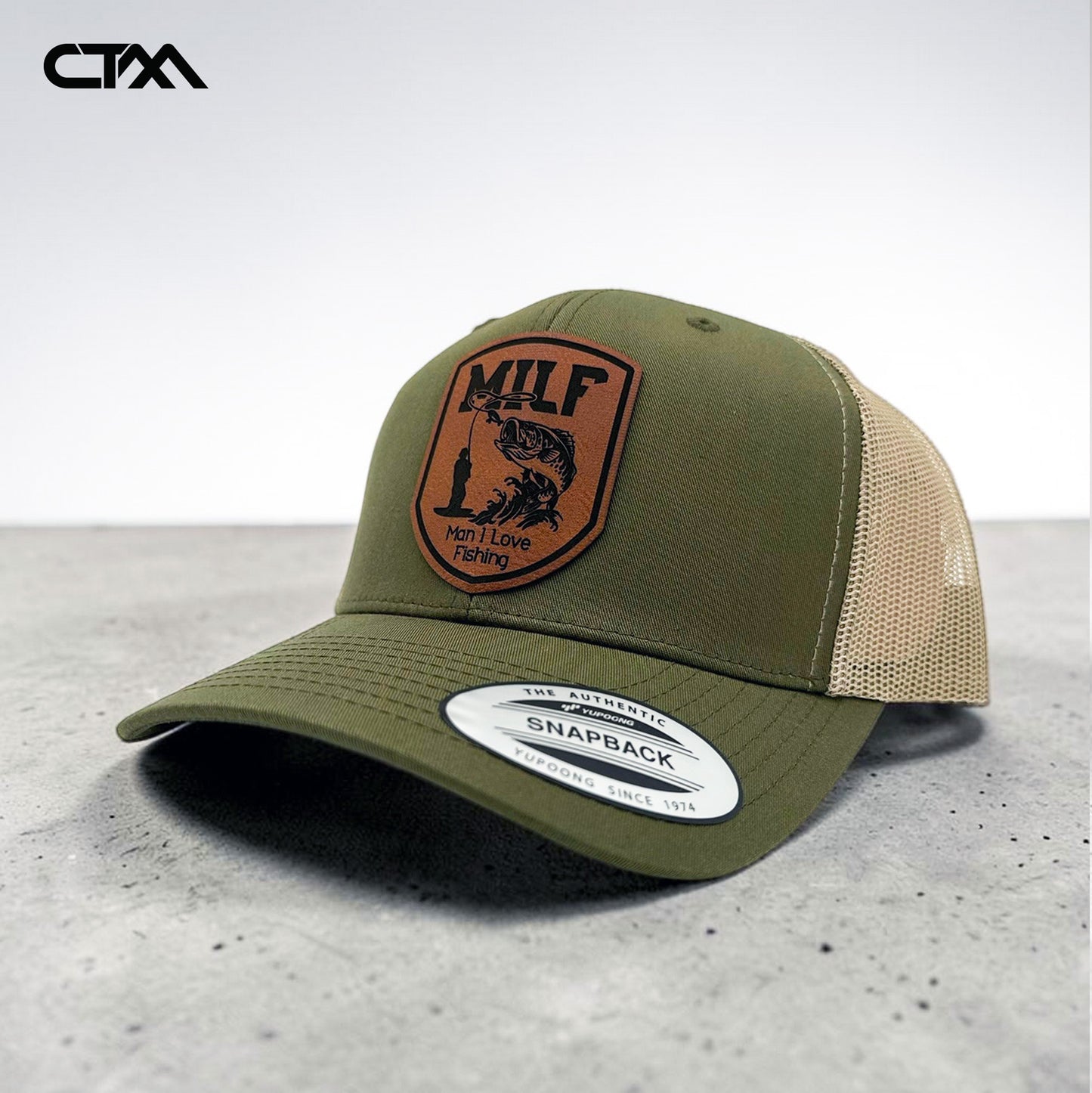 MILF Man I Love Fishing Leather Patch Trucker Hat