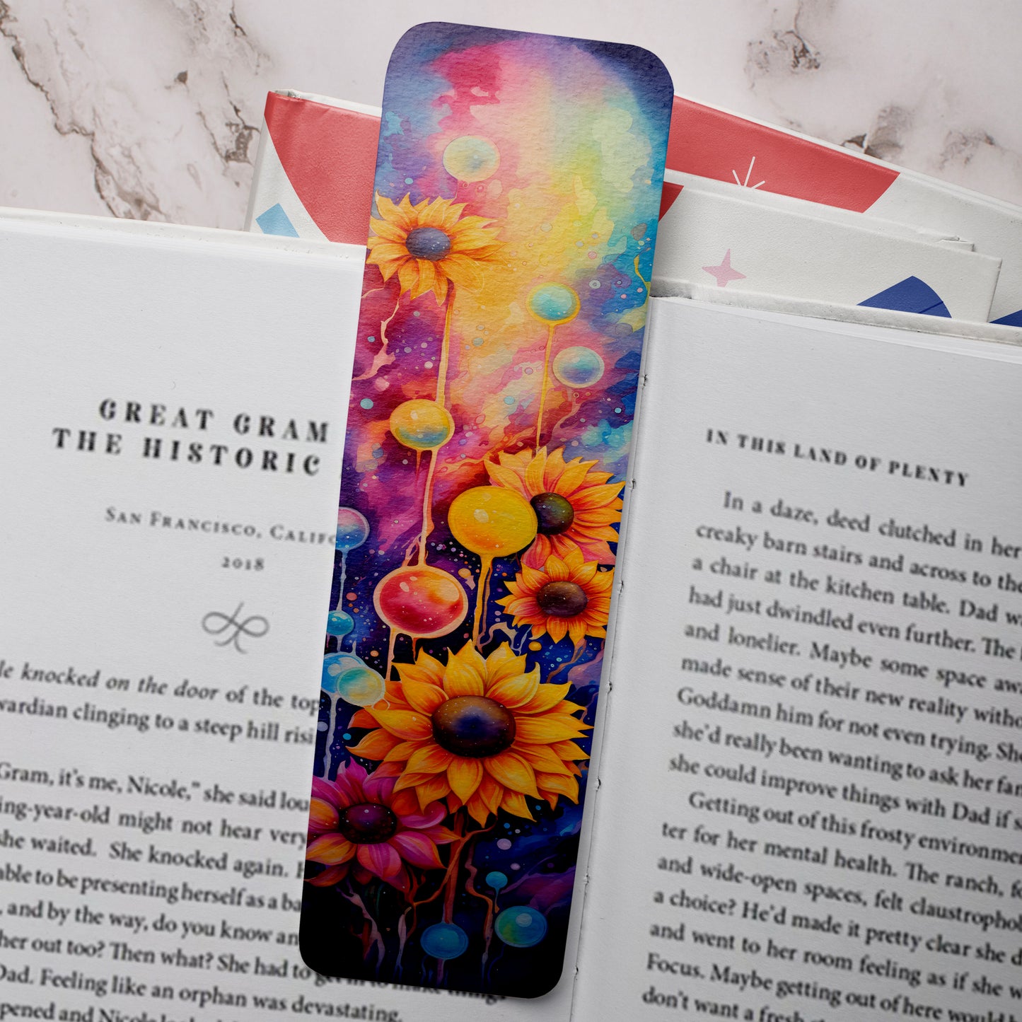 Neon Sunflower Bookmark