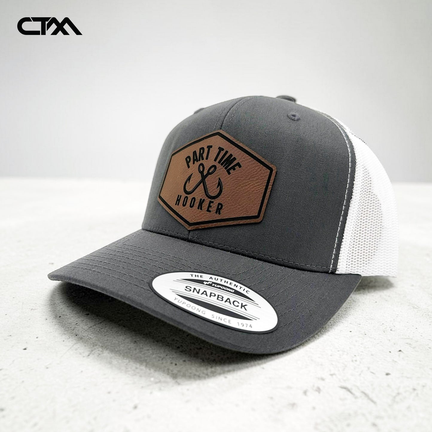 Part Time Hooker Leather Patch Trucker Hat