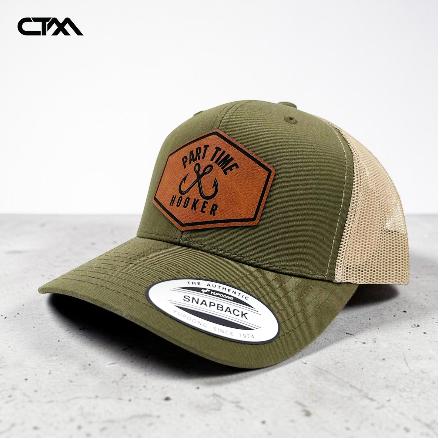 Part Time Hooker Leather Patch Trucker Hat