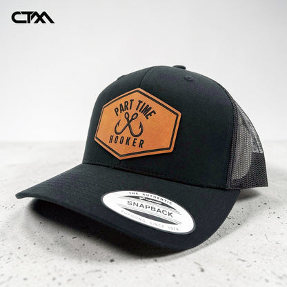 Part Time Hooker Leather Patch Trucker Hat