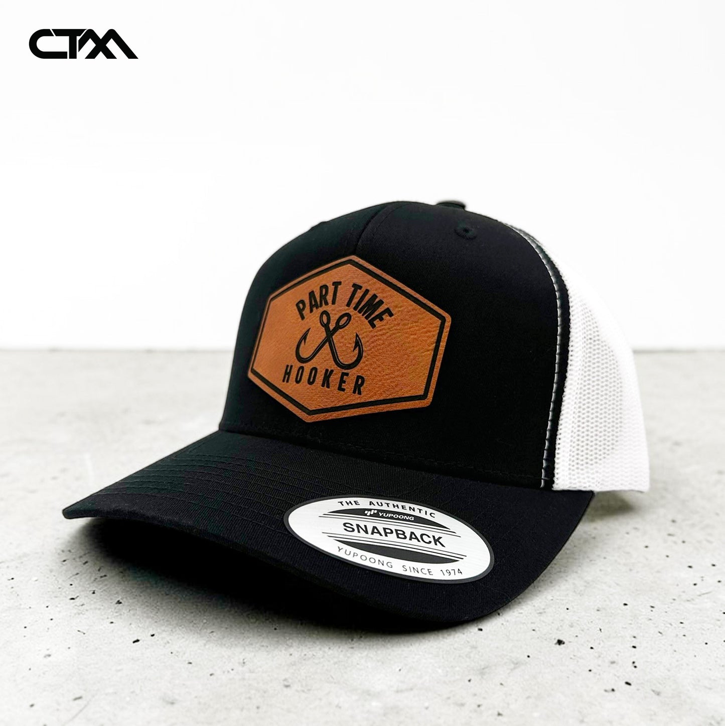 Part Time Hooker Leather Patch Trucker Hat