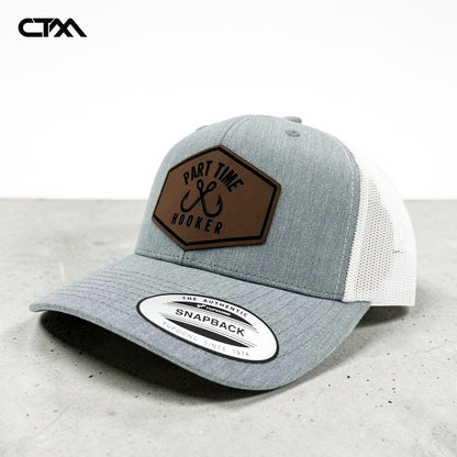 Part Time Hooker Leather Patch Trucker Hat