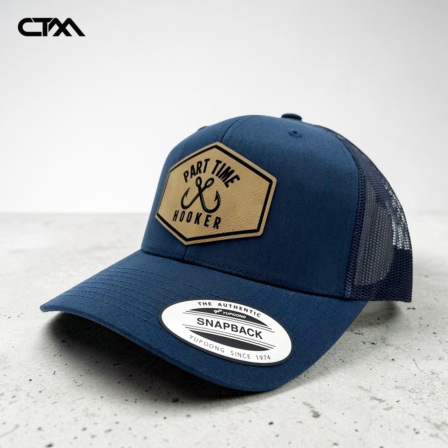 Part Time Hooker Leather Patch Trucker Hat
