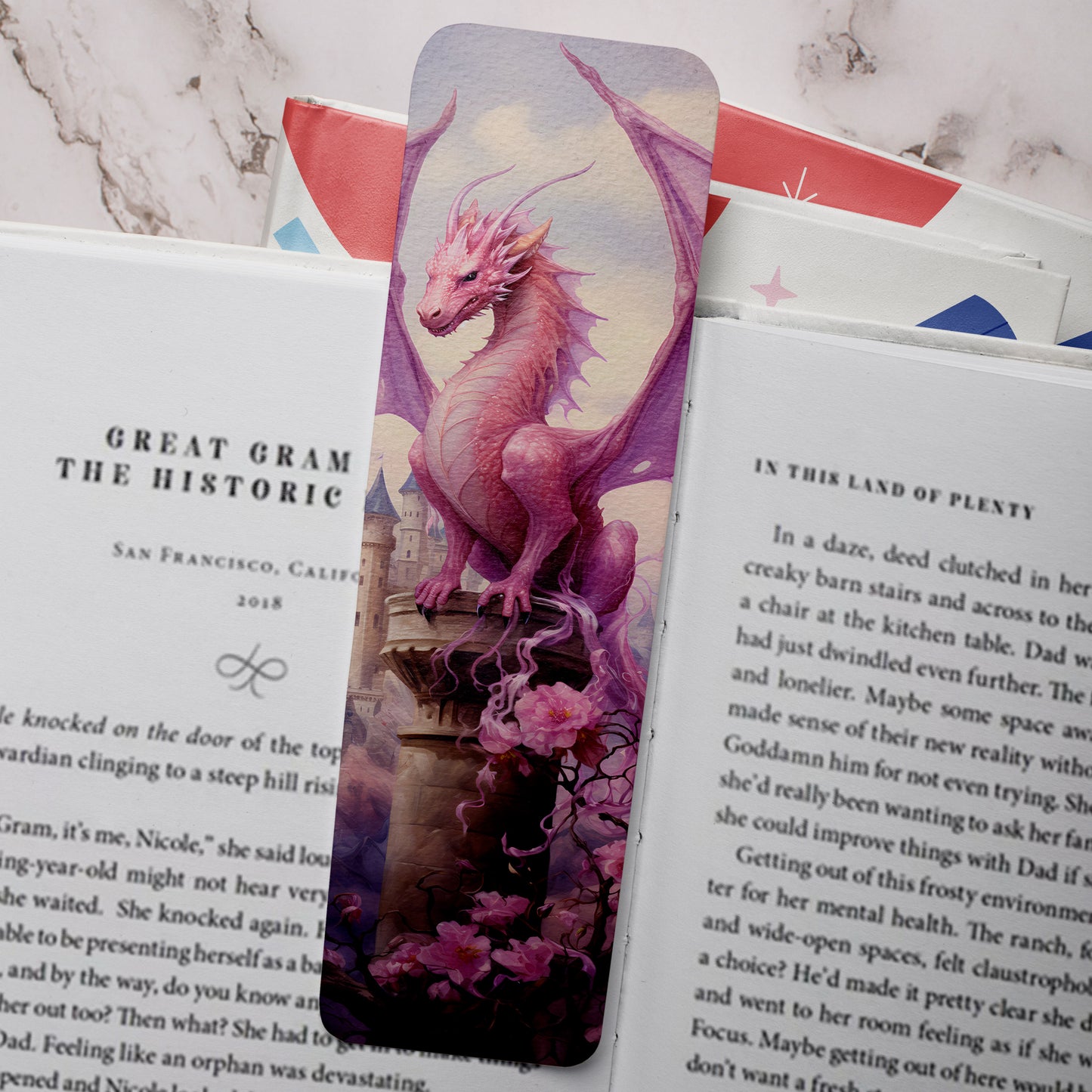 Pink Dragon Bookmark