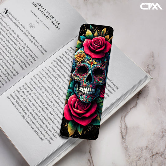 Sugar Skull Rose Bookmark