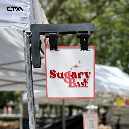 Custom Layered Acrylic Vendor Tent Sign with Magnetic Base