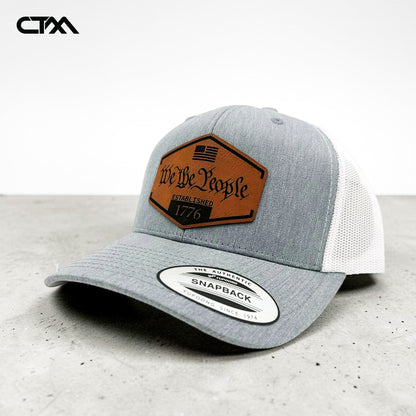 We The People 1776 Leather Patch Trucker Hat