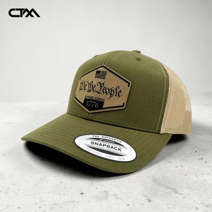We The People 1776 Leather Patch Trucker Hat