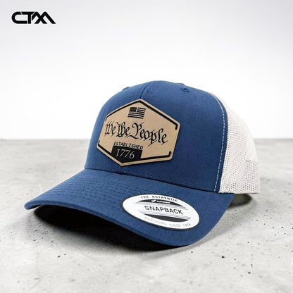 We The People 1776 Leather Patch Trucker Hat