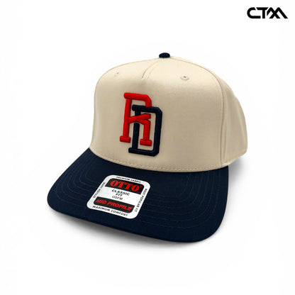 natural navy embroidered monogram baseball cap